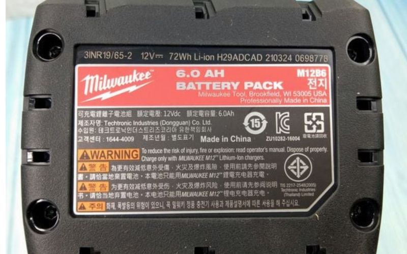 Pin sạc 12V 6.0Ah M12B6 Milwaukee